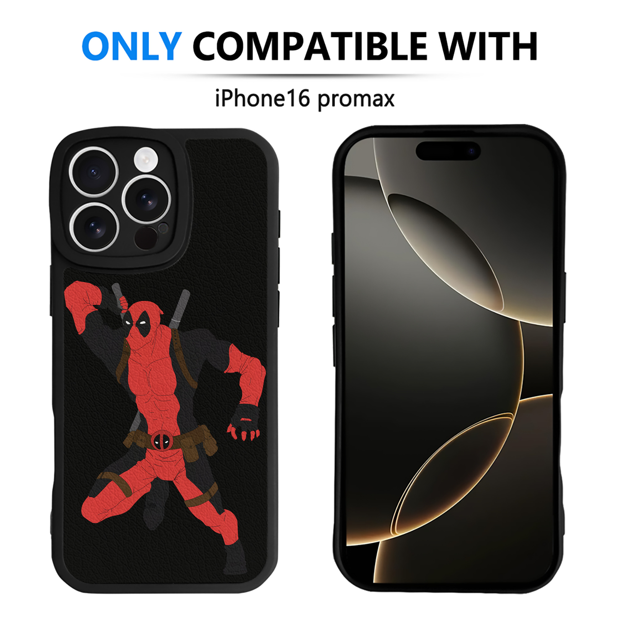 （画像用） Deadpool デッドプール 【iPhone 16シリーズ対応】シリコンスマホケース（レザー調） 材質：シリコン